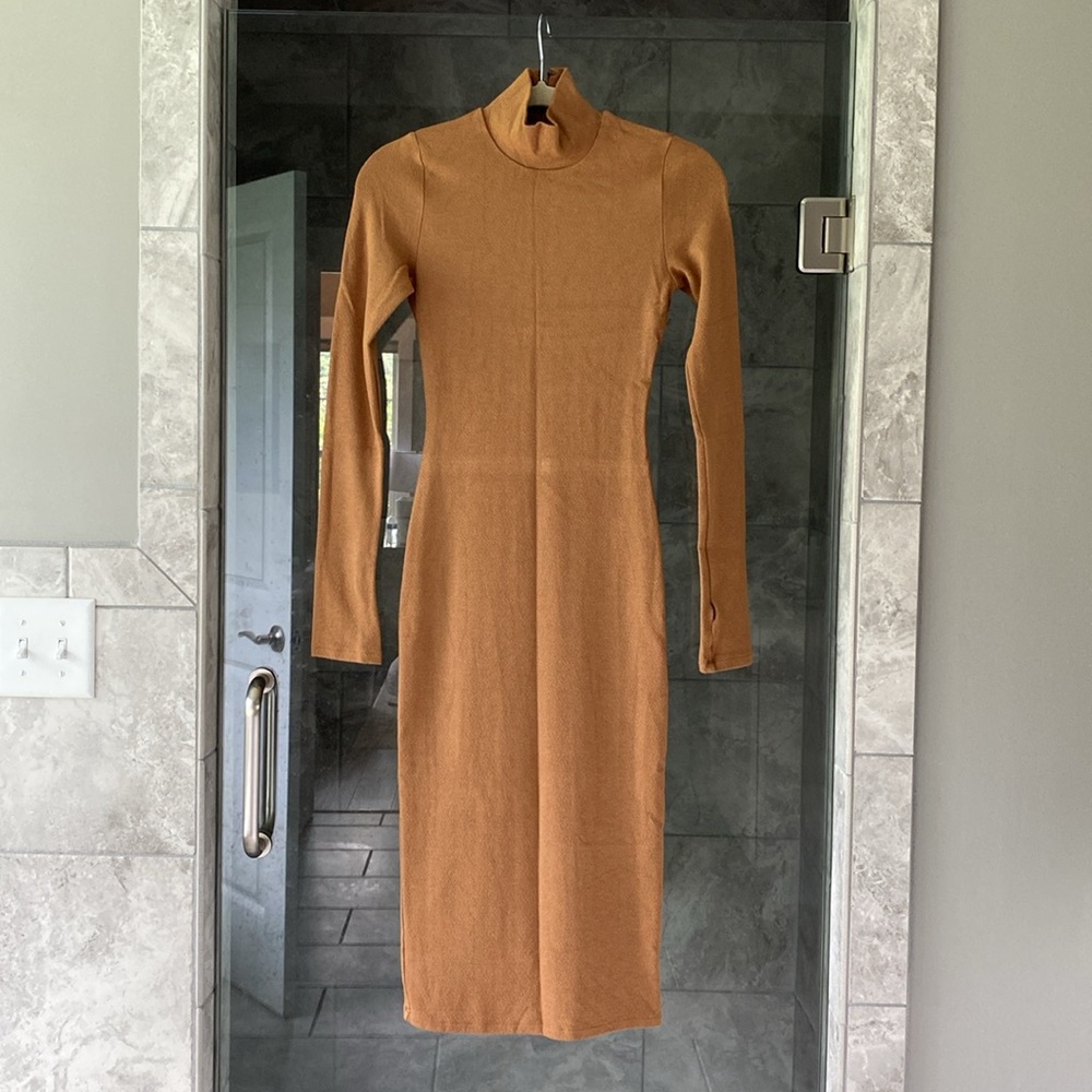 Alice + Olivia tan long sleeve dress